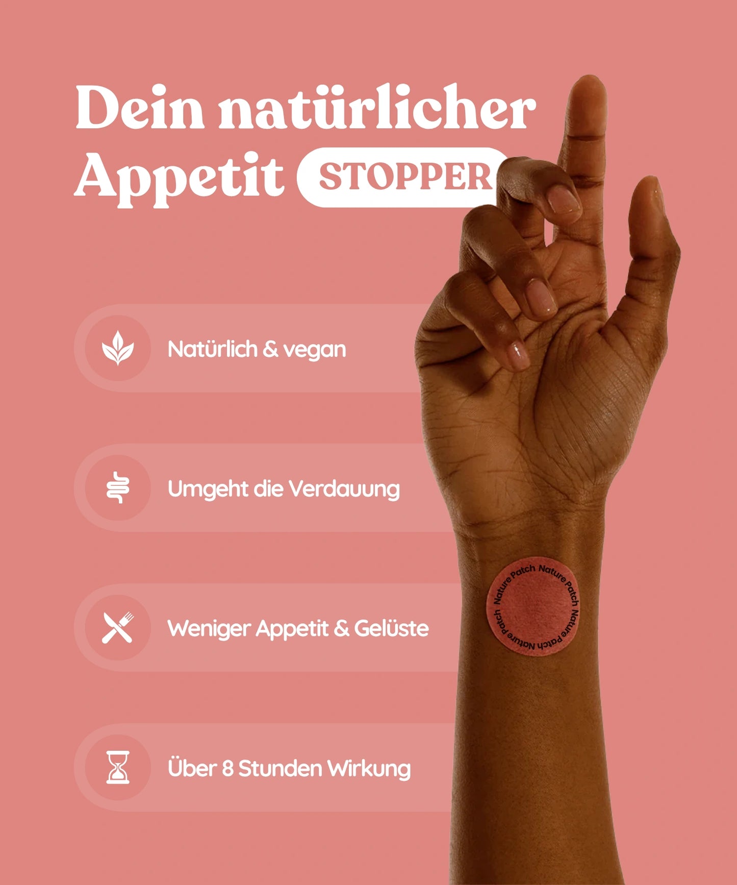 GLP-1 Appetitzügler als transdermales Pflaster – vegan, pflanzlich und einfach anzuwenden